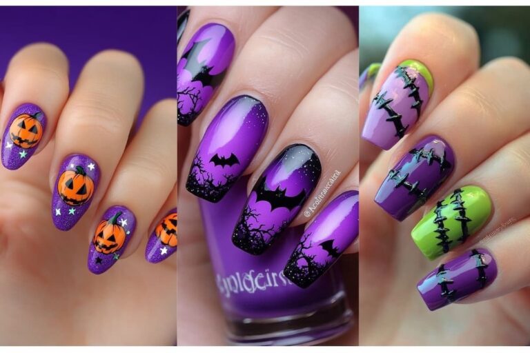 25 Unique Purple Halloween Nails for a Bold and Spooky Look