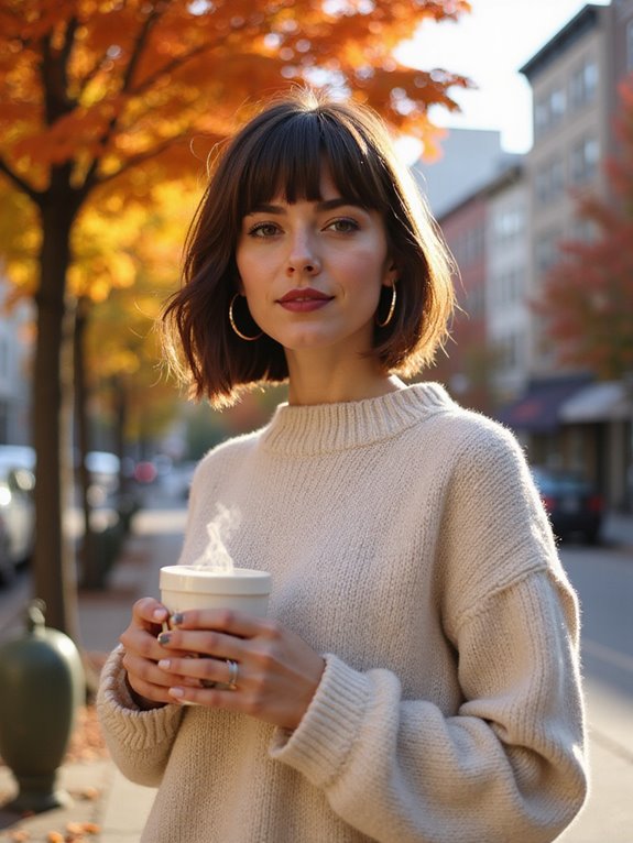 asymmetrical bob with bangs
