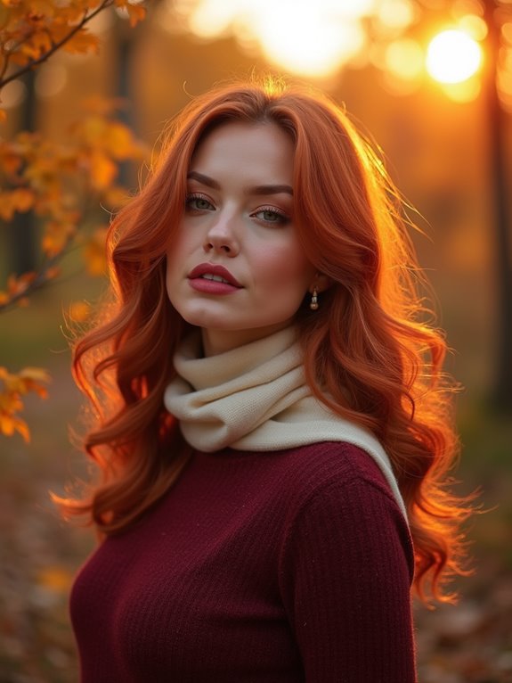 auburn highlights with dark red