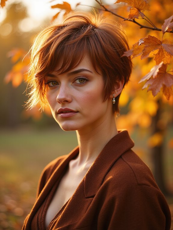 auburn pixie cut highlights