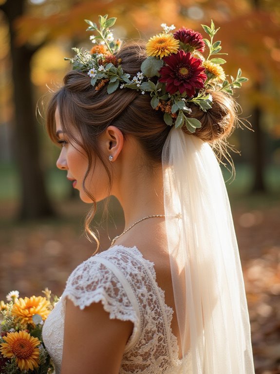 autumn floral crown hairstyle