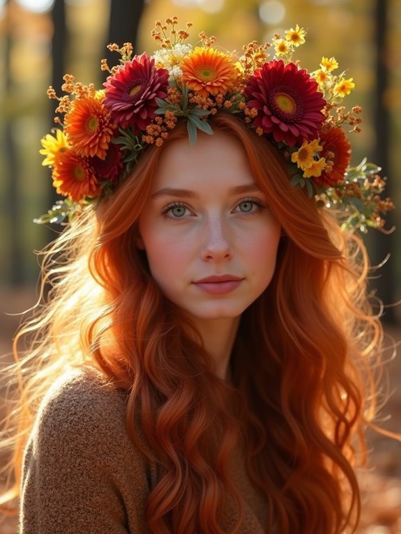 autumn flower crown creation