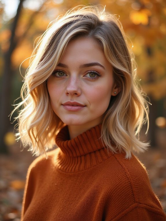 autumn inspired blonde highlights
