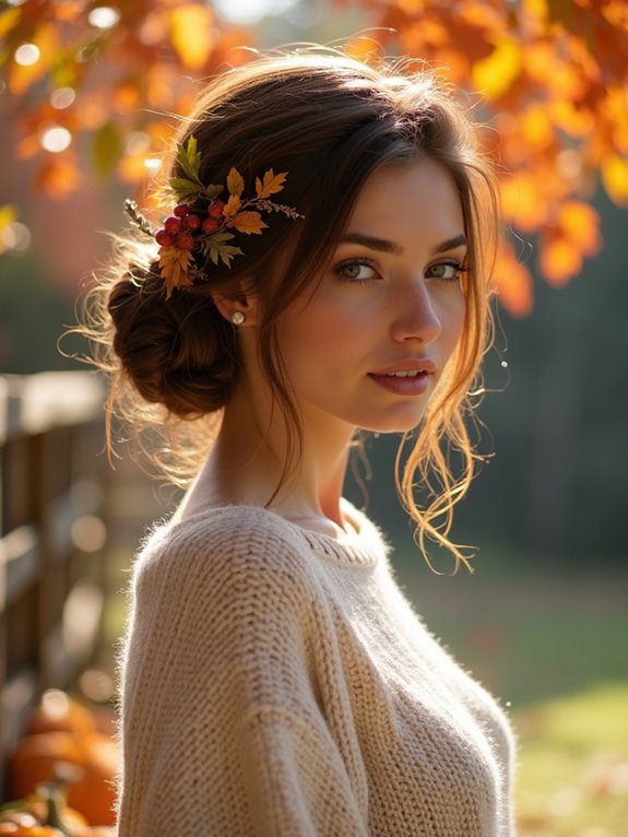 autumn inspired chic low bun
