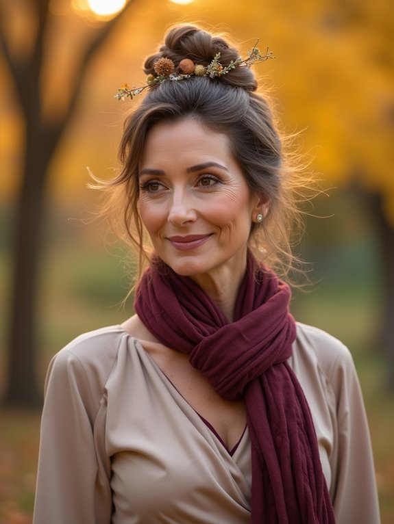 autumn knotted bun accessories