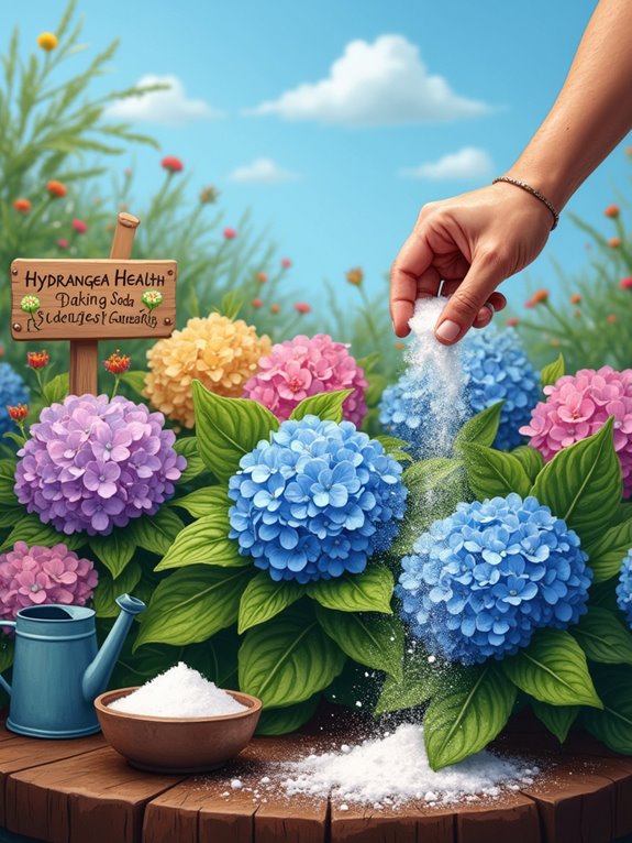 baking soda enhances hydrangeas health