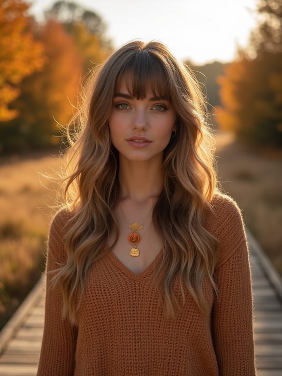 beachy waves with bangs