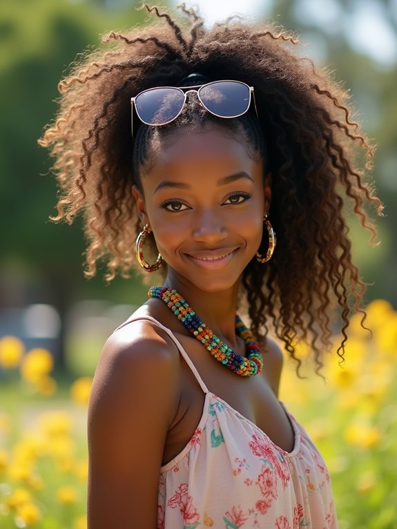 beaded ponytail summer hairstyle