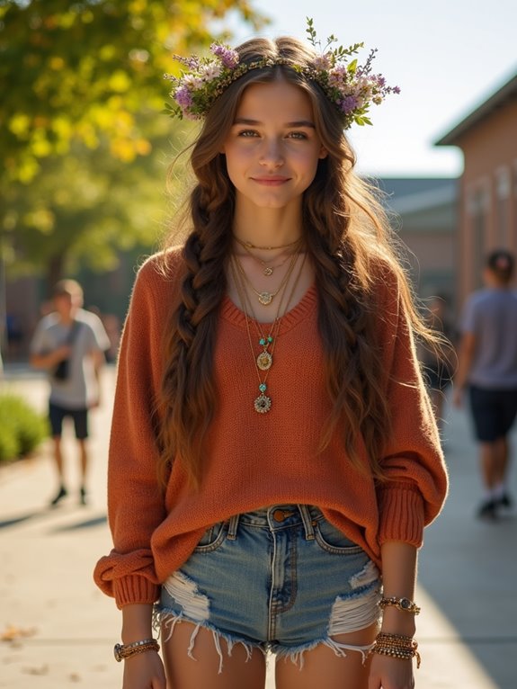 bohemian braided crown hairstyle