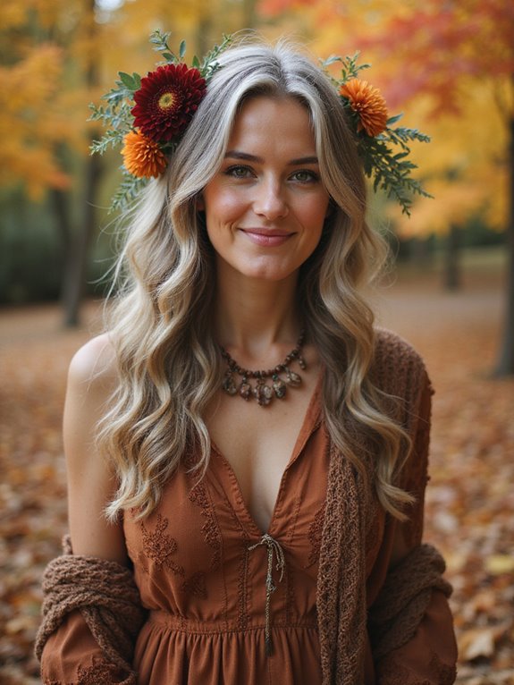 bohemian half up elegance