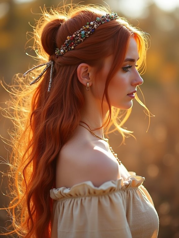 boho half up ponytail style