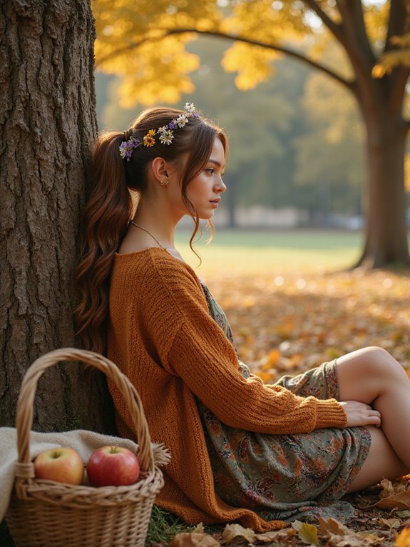 boho ponytail with waves