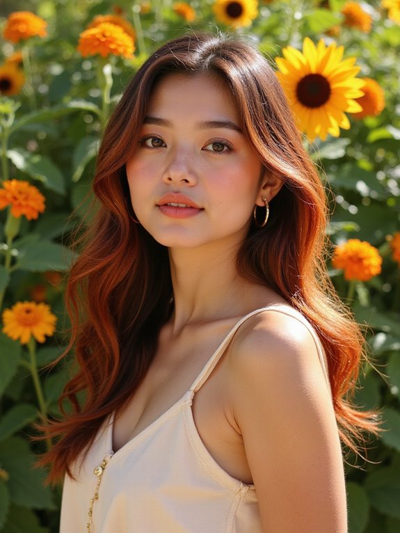 striking auburn hair highlights