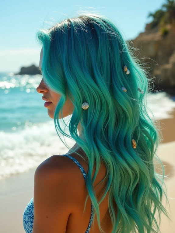 bold blue green summer look