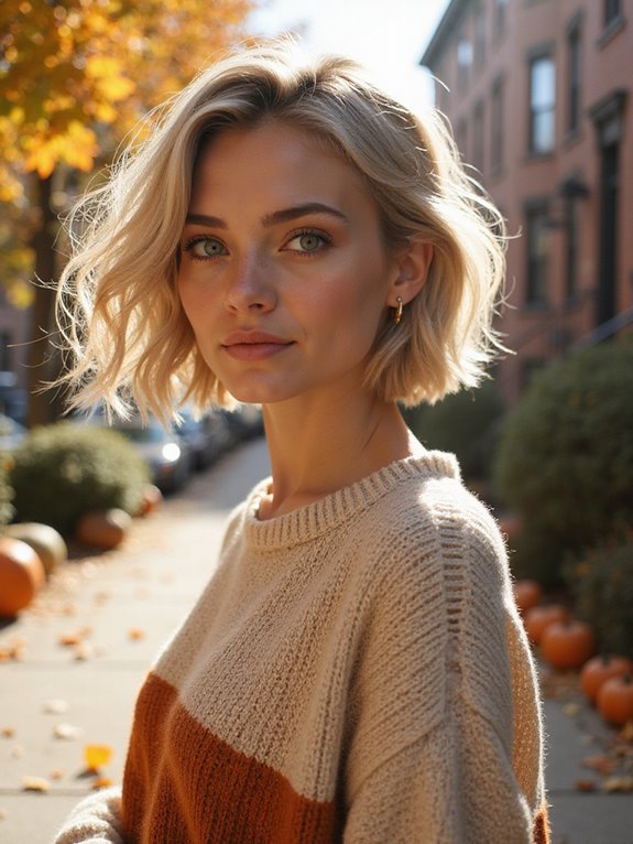 daring bob with copper highlights