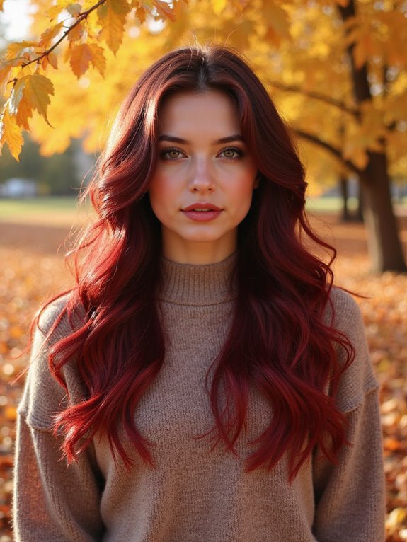 striking burgundy balayage trend