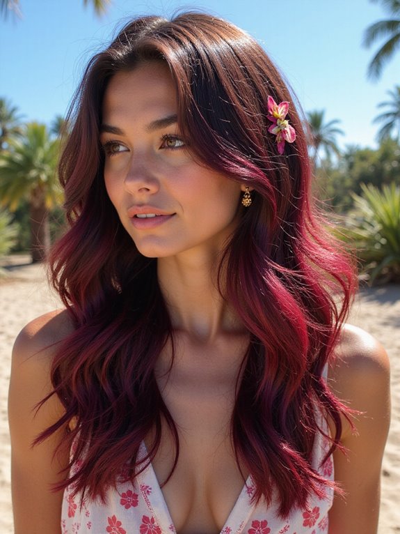 vivid burgundy hair color