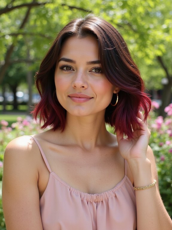 bold burgundy hair transformation