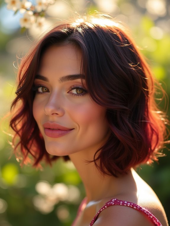 bold burgundy hair transformation