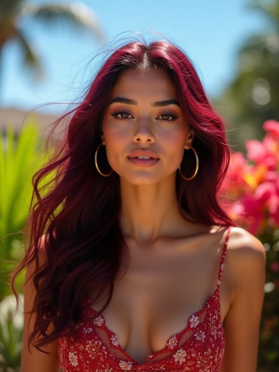 bold burgundy summer hairstyle