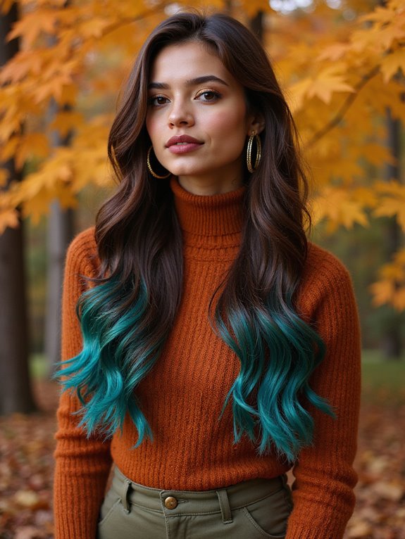 bold colored hair tips