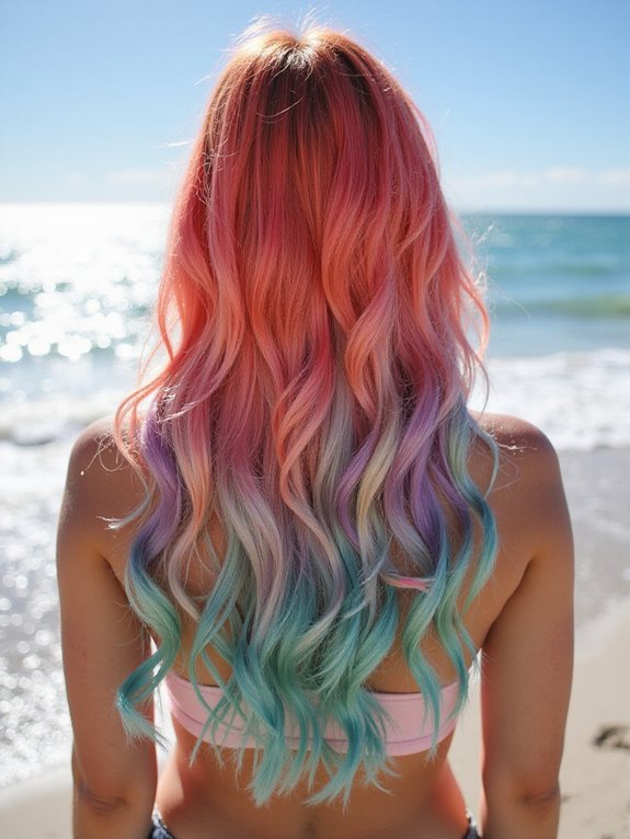 striking colorful ombre hair