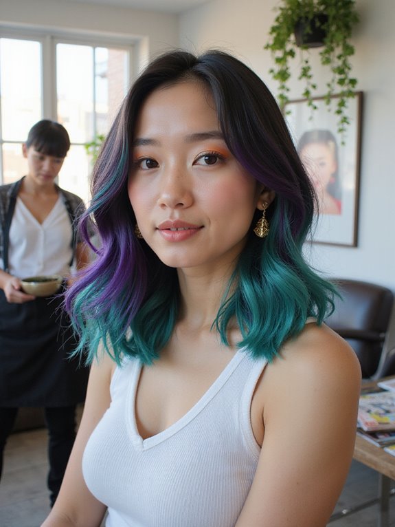 bold contrasting hair colors