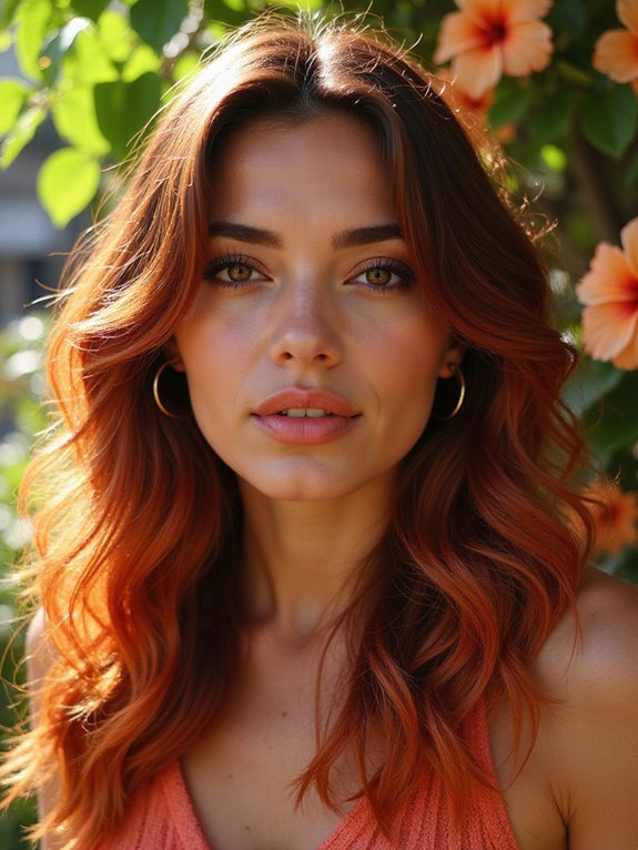 vibrant copper and red hair