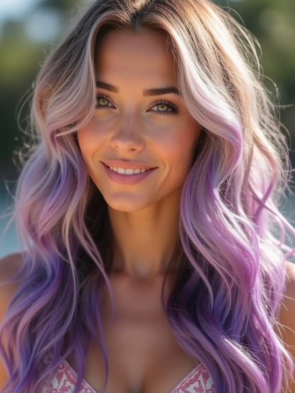 striking dark purple balayage