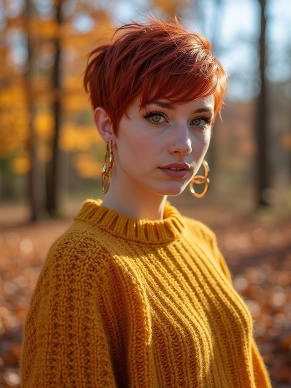 bold edgy red pixie