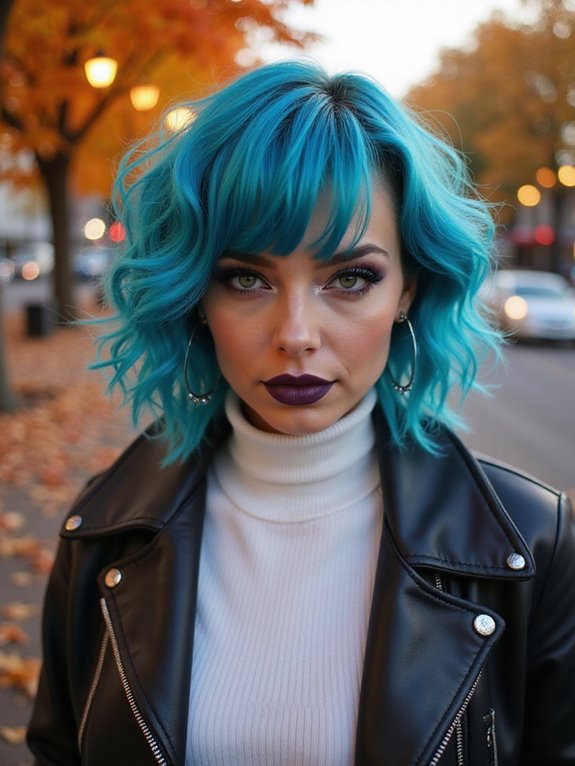 bold electric blue hair