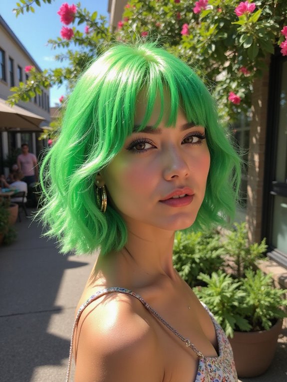 bold electric green ends