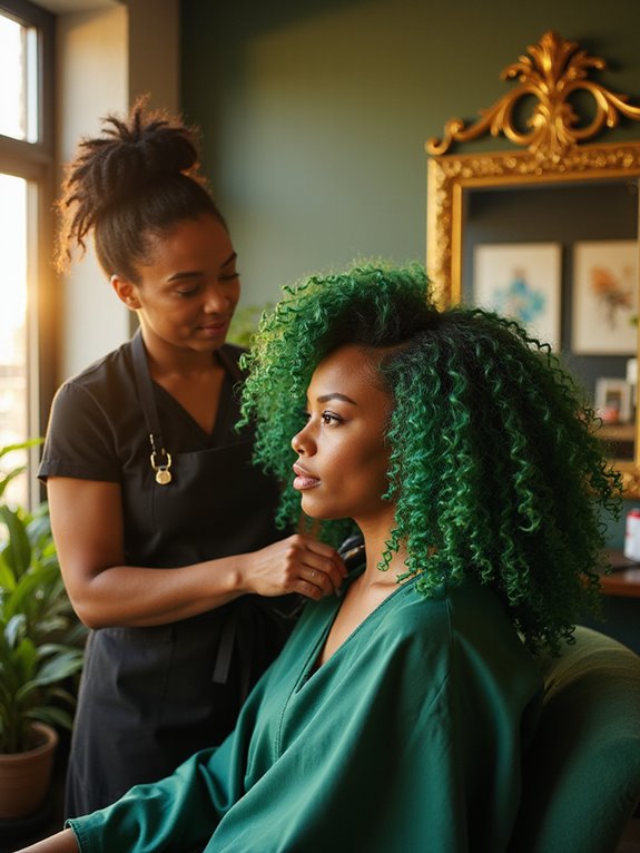 bold emerald green hair