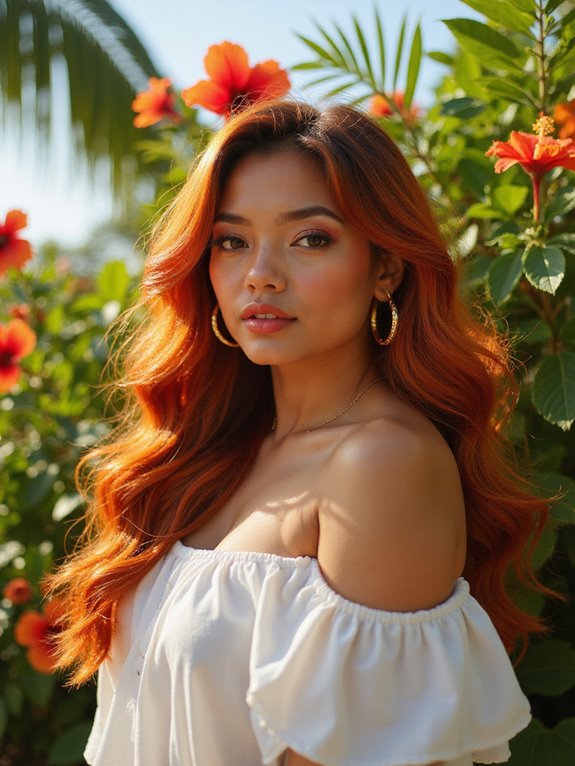 bold fiery copper hair