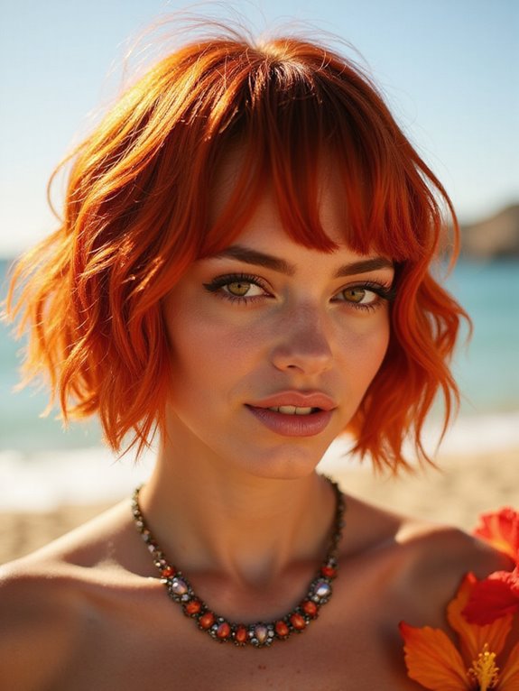 bold fiery red hairstyle