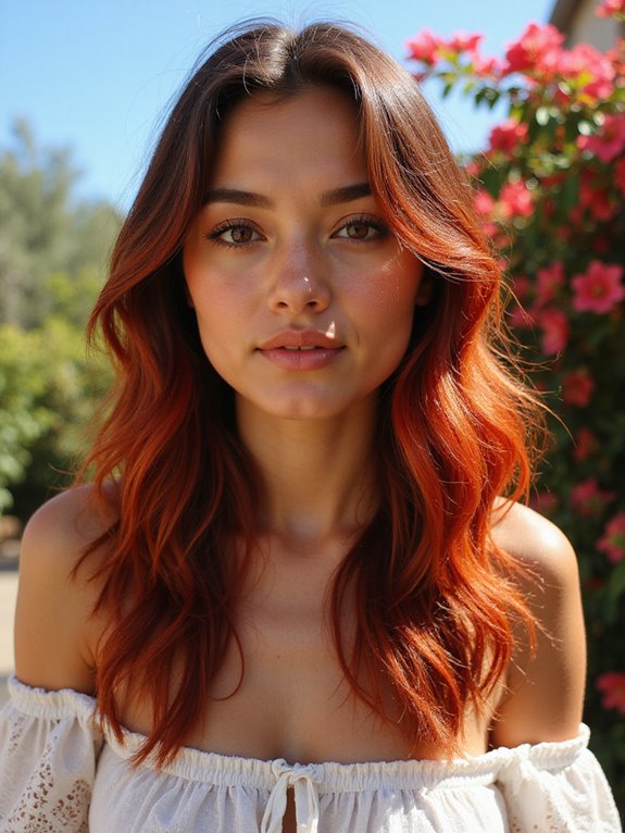 bold fiery red highlights