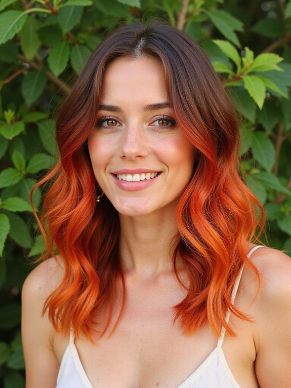 bold fiery red ombre