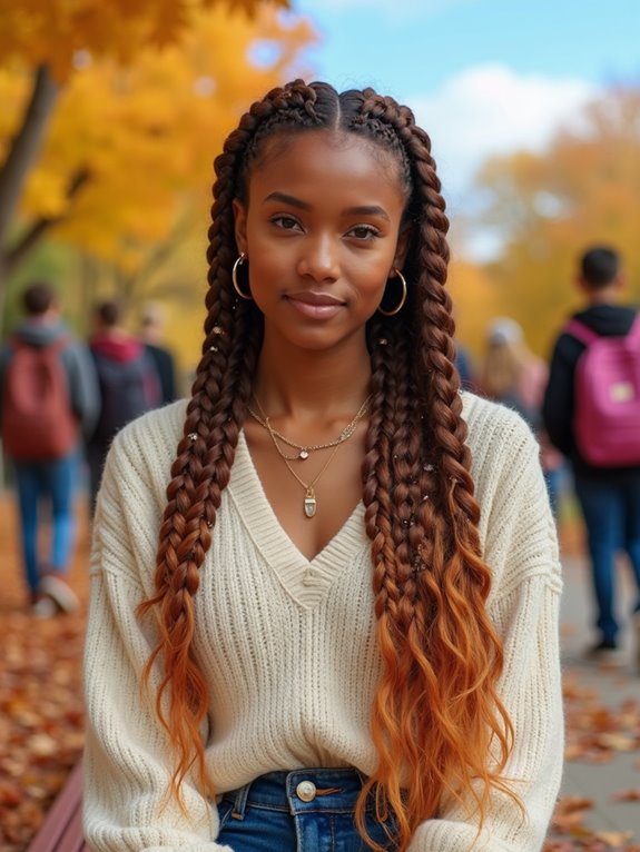 bold long ombre braids