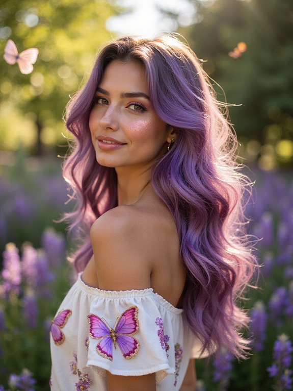 bold magenta hair statement