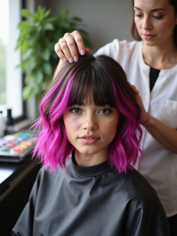striking magenta summer highlights