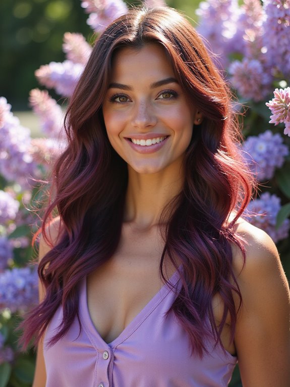 deep maroon lavender hair