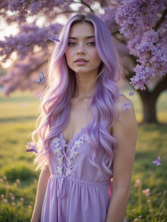 striking messy lavender waves