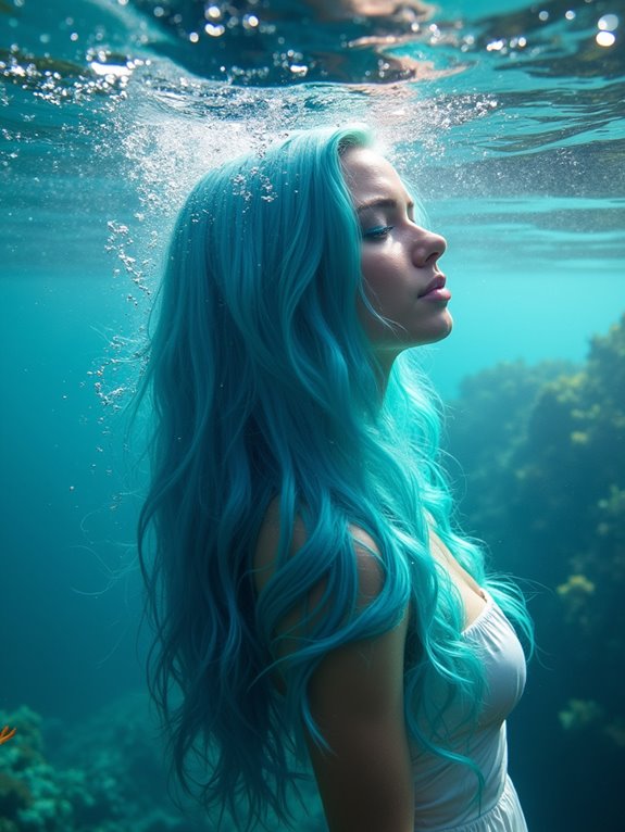 bold ocean blue hair