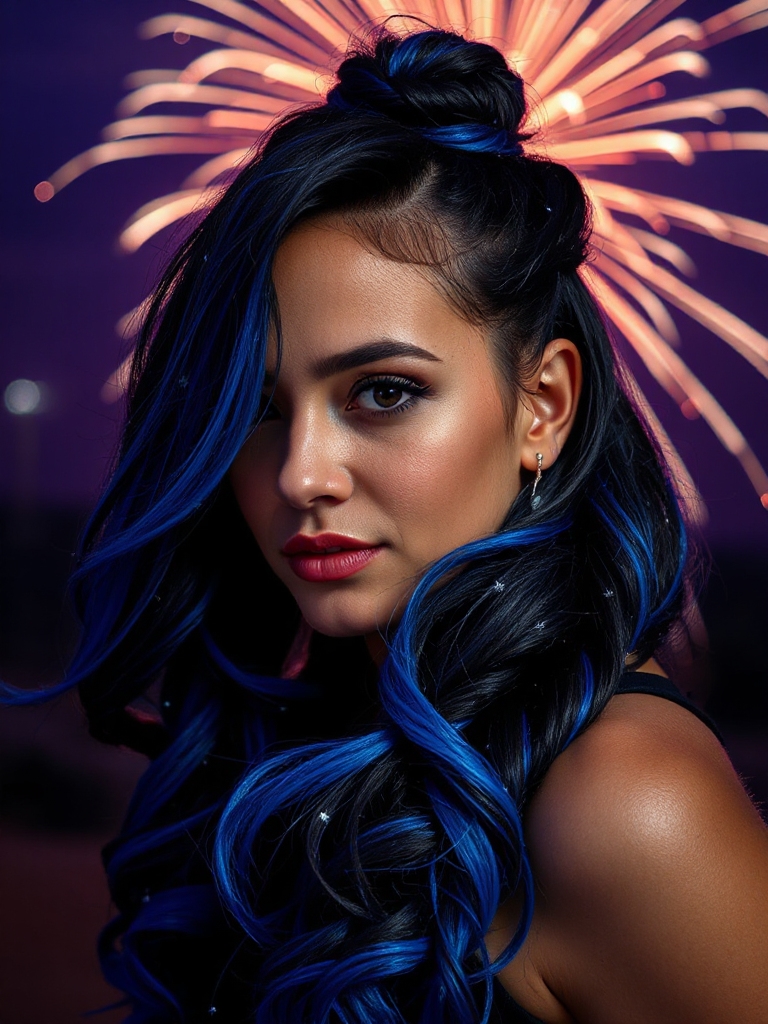 bold patriotic hair highlights