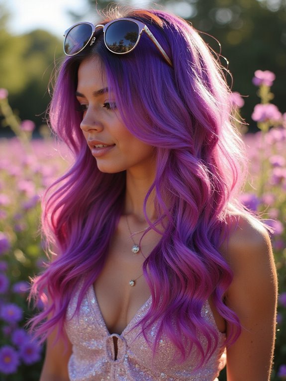 bold purple magenta ombre transformation