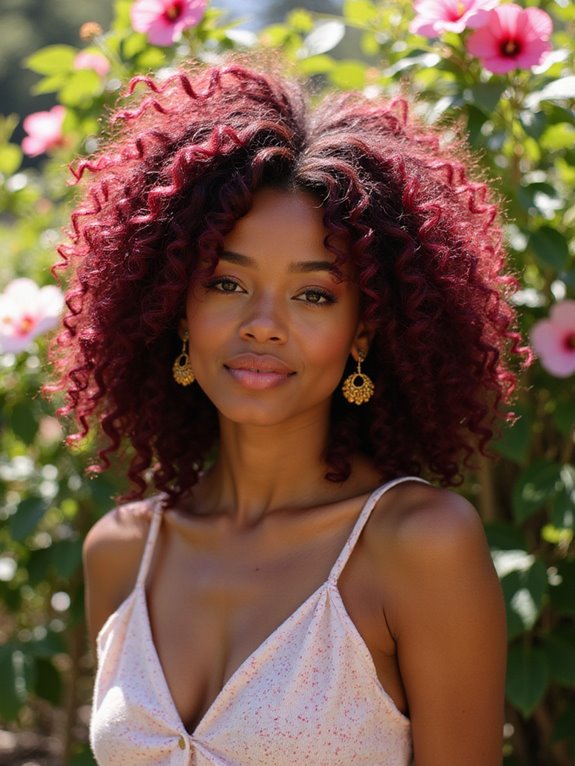bold rich burgundy curls