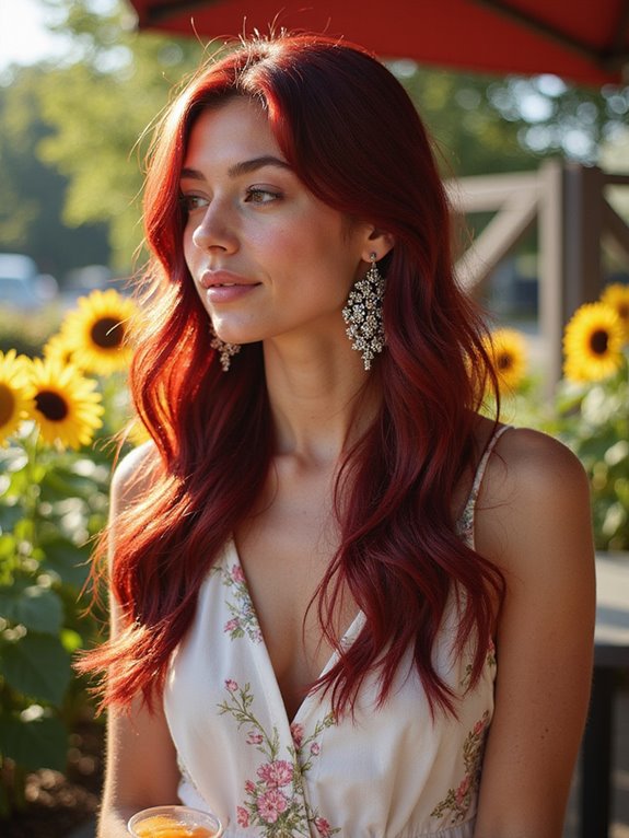 bold rich garnet balayage