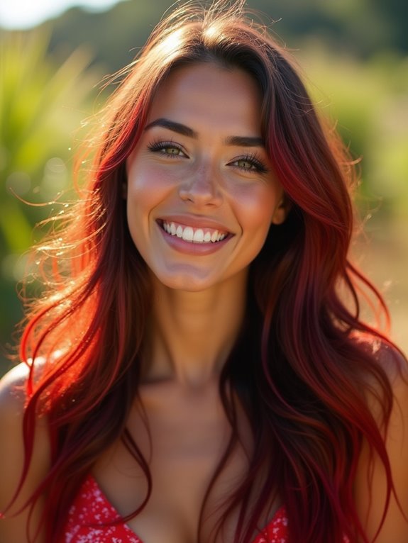 bold ruby red highlights