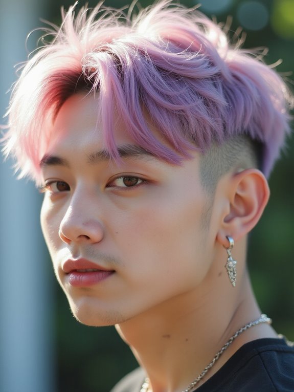 bold undercut with vibrant color