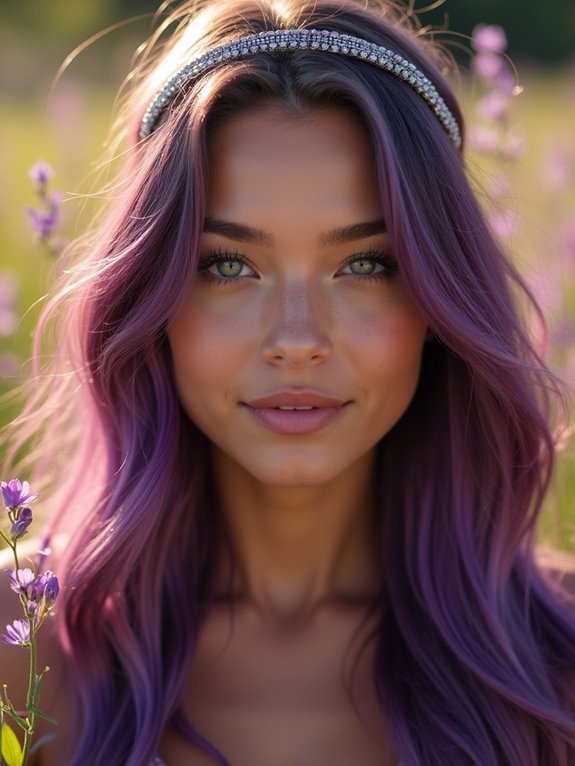 bold vibrant plum hair